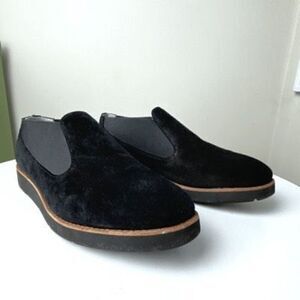 Johnston & Murphy Bree Slip-on Flat Loafer Black Suede Almond Toe Sz 9